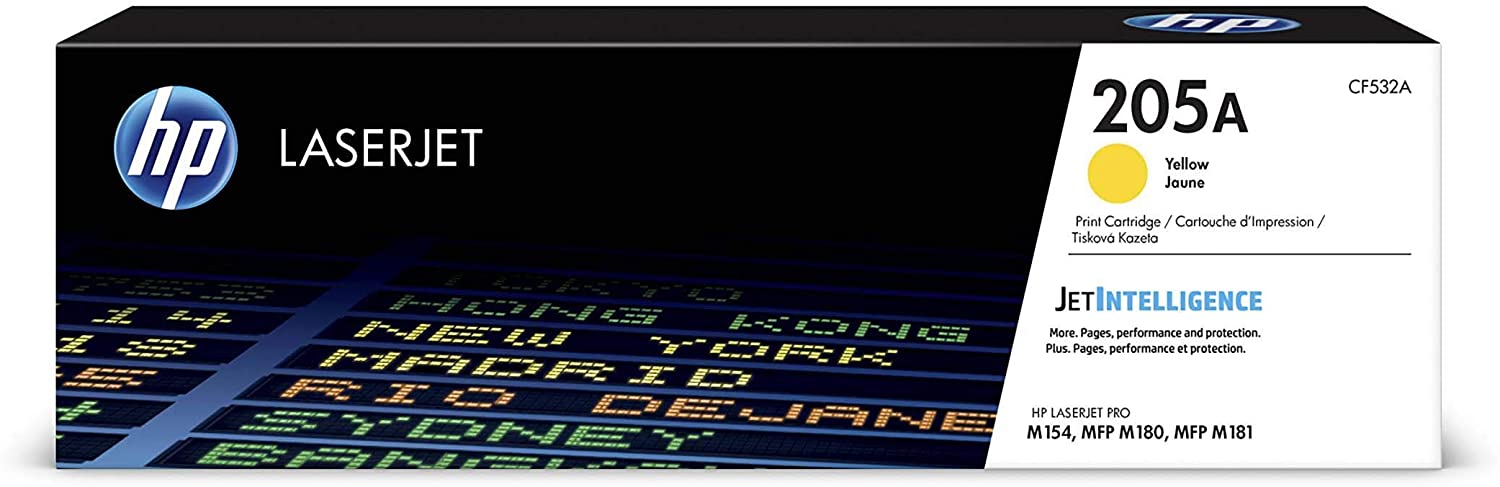 HP 205A CF532A Toner Jaune Authentique pour HP Color LaserJet Pro M180 / M181 HP 205A CF532A Toner Jaune Authentique pour HP Color LaserJet Pro M180 / M181